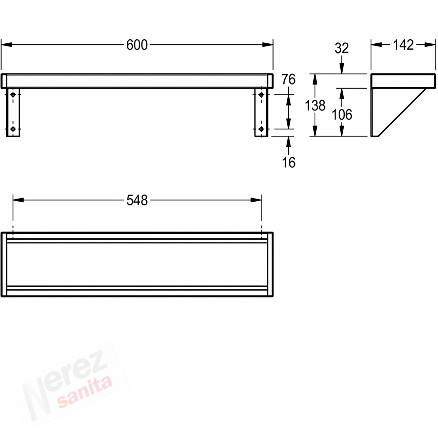 Polička Franke KWC nerez BXSV12