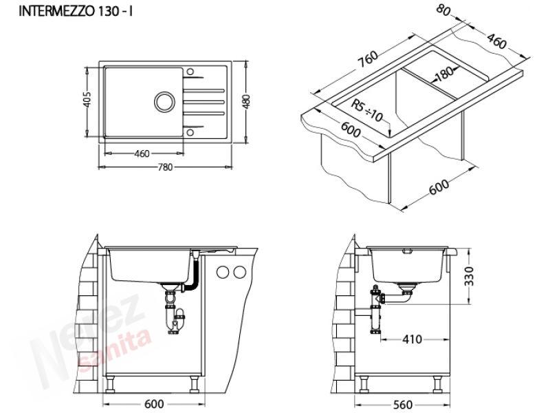 Dřez Alveus Intermezzo 130 béžový