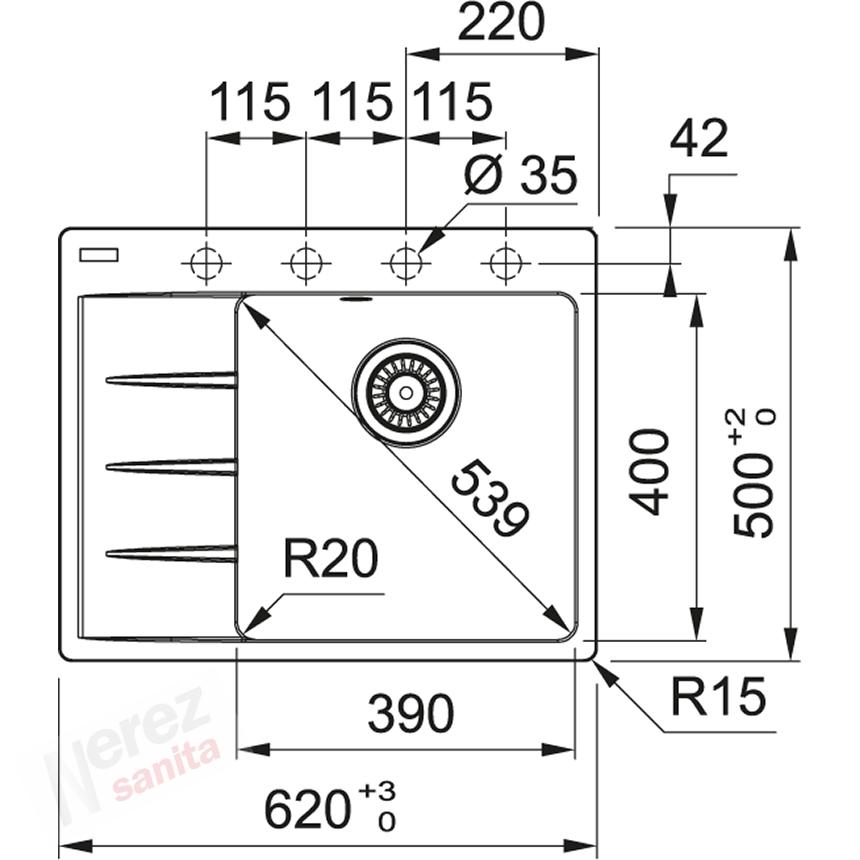 Dřez Franke CNG 611-62 TL/7 bílá led