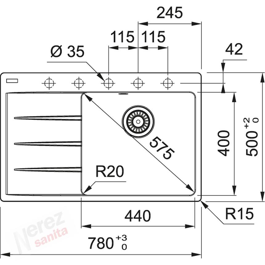 Dřez Franke CNG 611-78 TL/7 bílá led