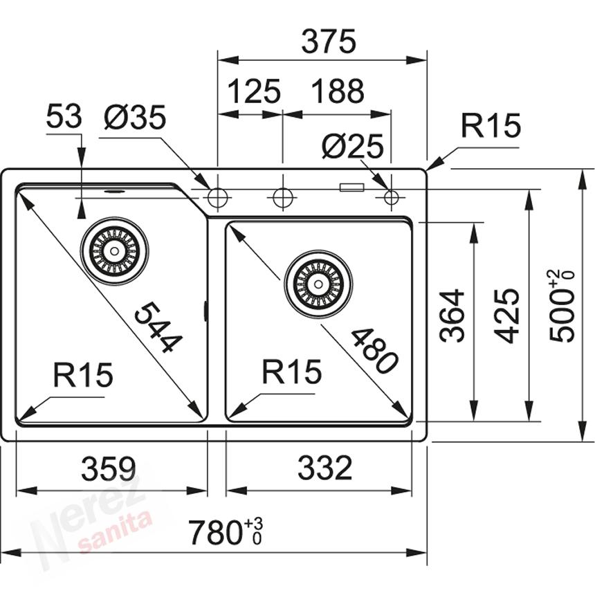 Dřez Franke UBG 620-78 černý matná