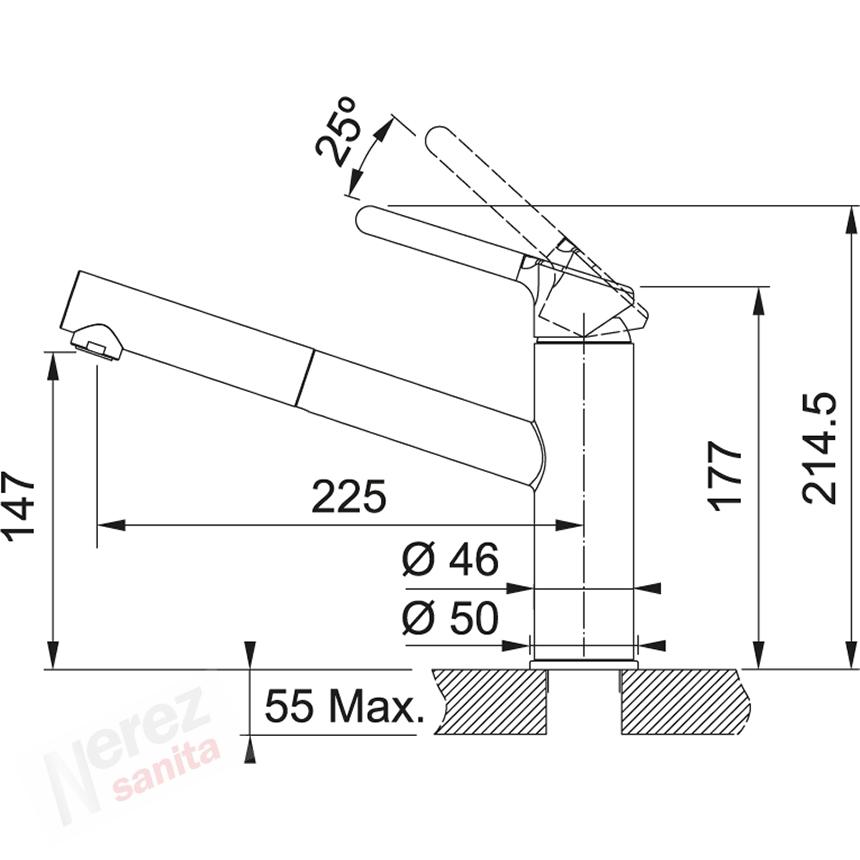 Baterie Franke FC 3055.084 ORBIT šedý kámen