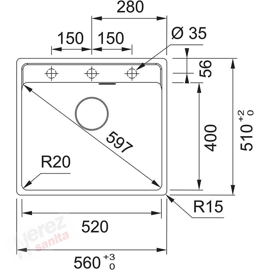 Dřez Franke MRG 610-52 RTL břidlice