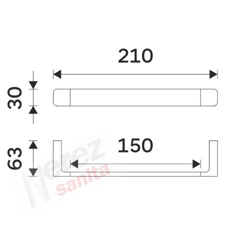Držák na ručníky bílý 61cm MAB 29061-05