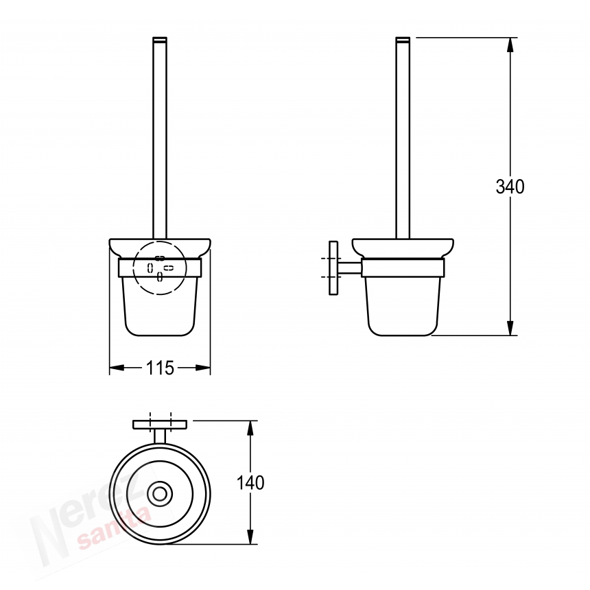 Nerez držák WC štětky Franke KWC FIRX005HP