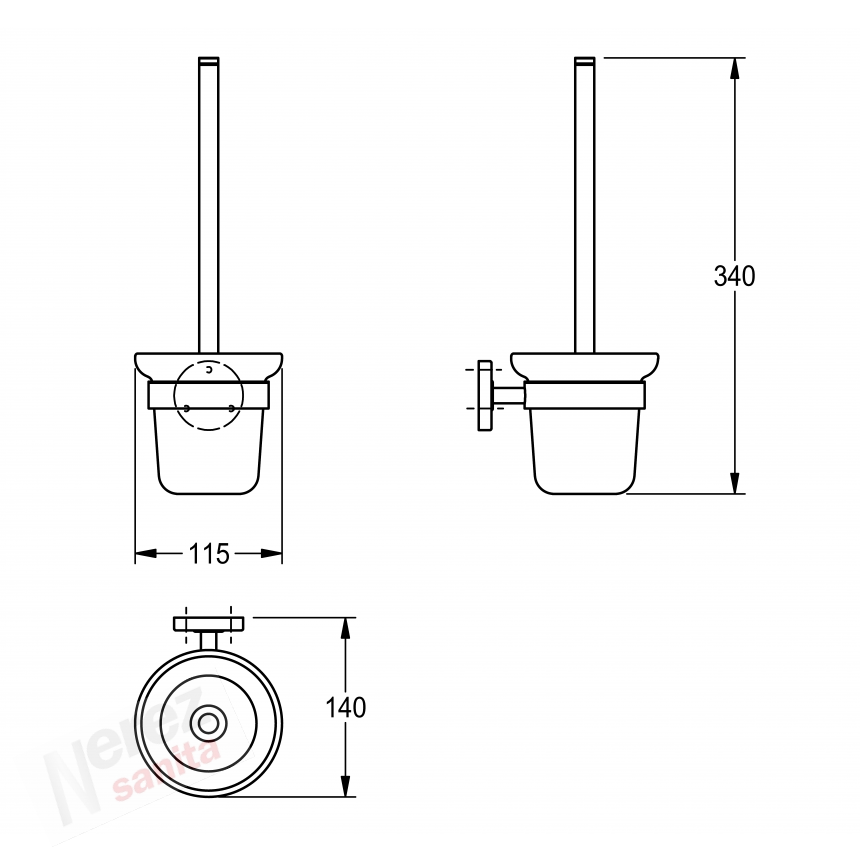Nerez držák WC štětky Franke KWC MEDX005HP