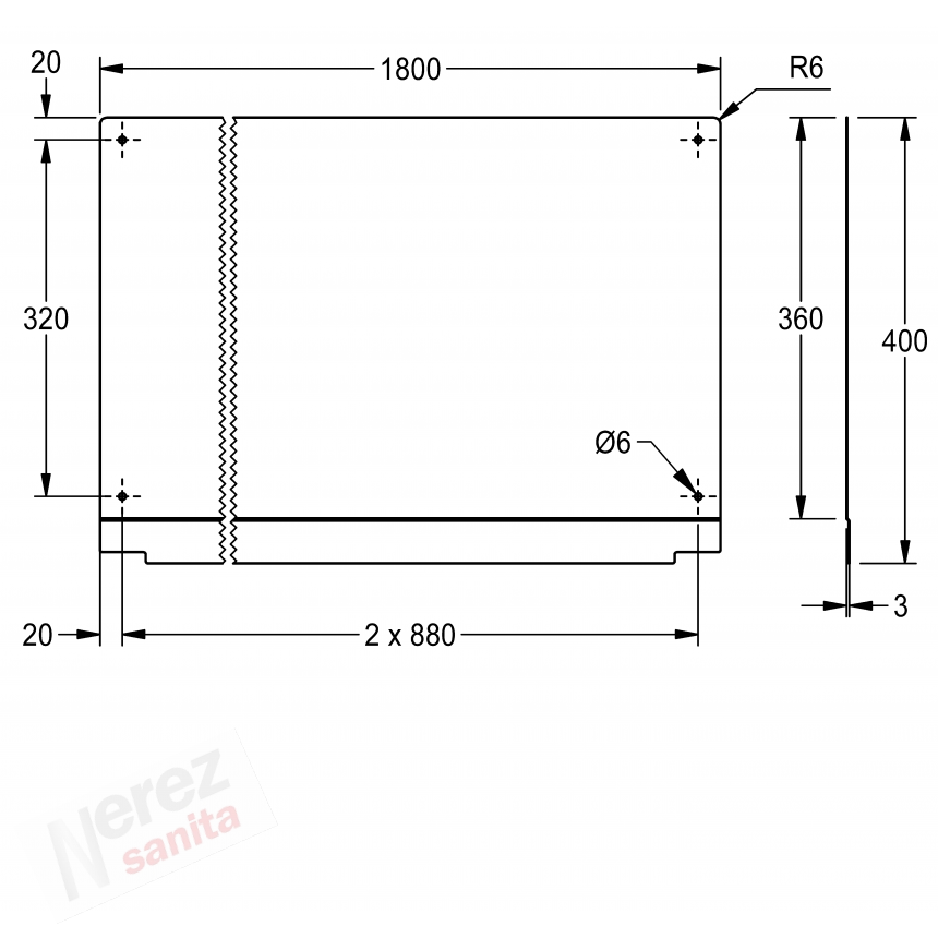 Zadní stěna Franke KWC PL18SB k mycímu korytu