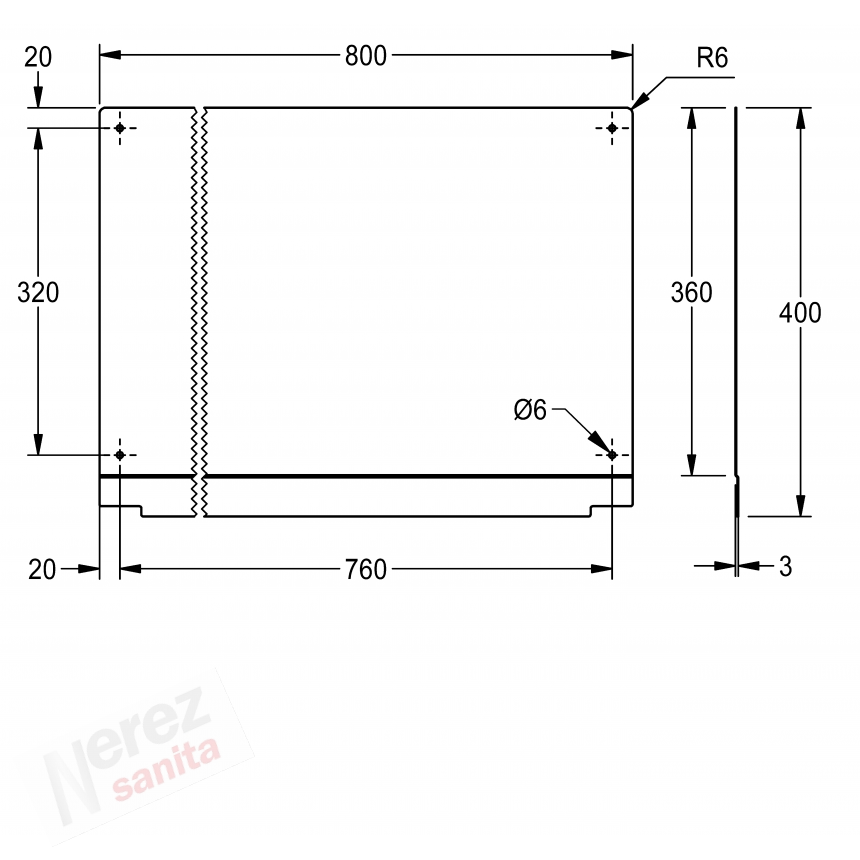 Zadní stěna Franke KWC PL8SB k mycímu korytu