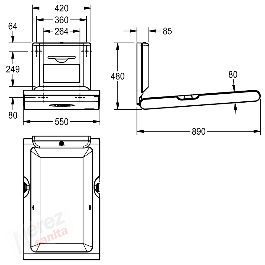 Přebalovací pult Franke KWC Cambrino bílý CAMB20VP