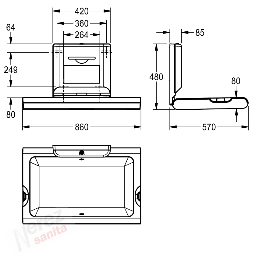 Přebalovací pult Franke KWC Cambrino bílý CAMB10HP