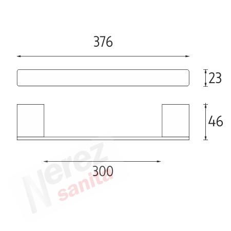 Držák na ručníky černý 38 cm Ki 14035-90