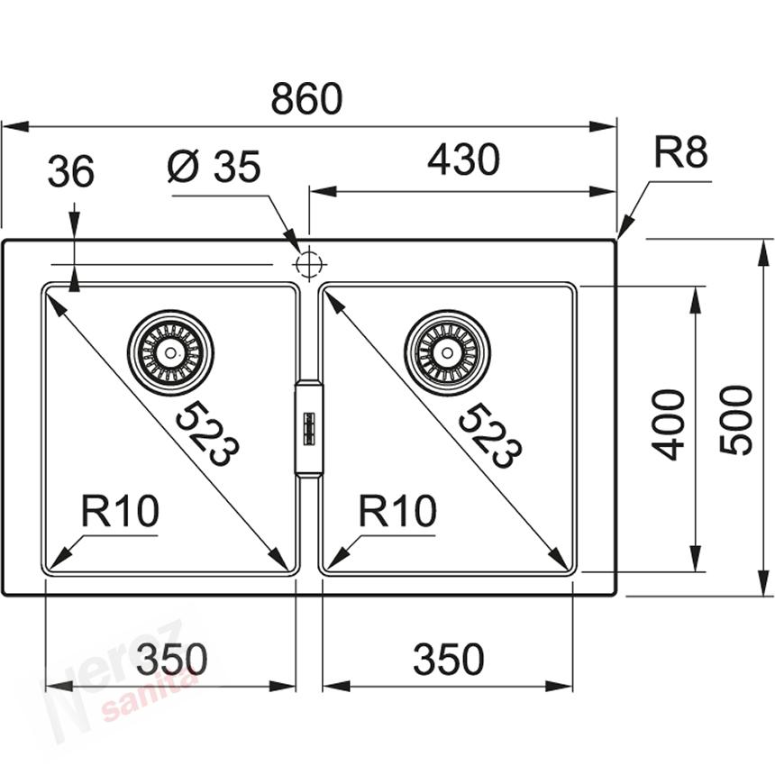 Dřez Franke S2D 620-86 černá