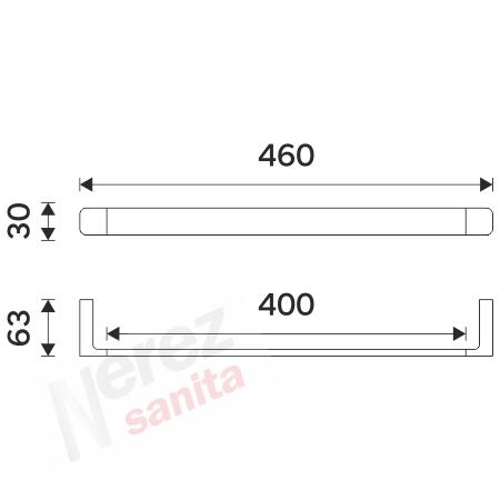 Držák na ručníky bílý 46 cm MAB 29046-05