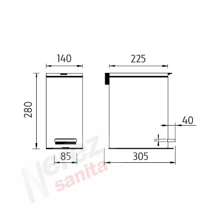 Koš odpadkový černý KOS 11005-90