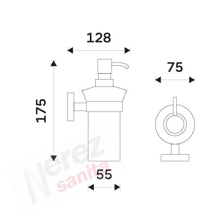 Dávkovač tekutého mýdla, nerez UNM 13031KUL-10
