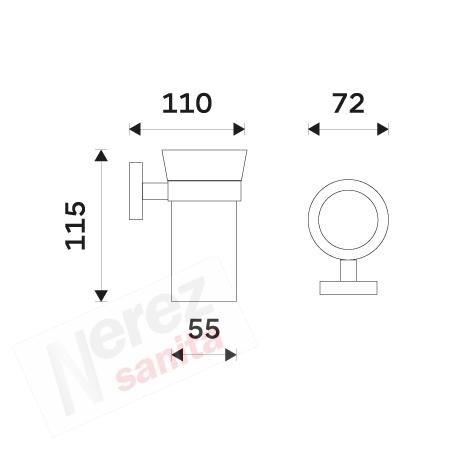 Držák na kartáčky, nerez UNM 13058KU-10