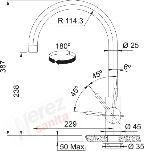 Baterie Franke FC 0044.505 měděná