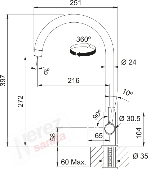 Baterie Franke FC 3080.901 filtrační matná černá