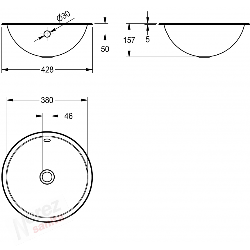 Umyvadlo nerez Franke KWC RNDH381 RONDO