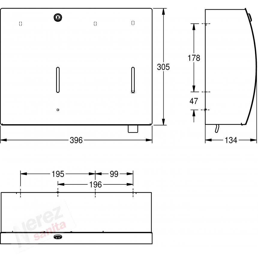 Zásobník Franke KWC STRX601 na pap. ručníky s dávkovačem tek. mýdla 