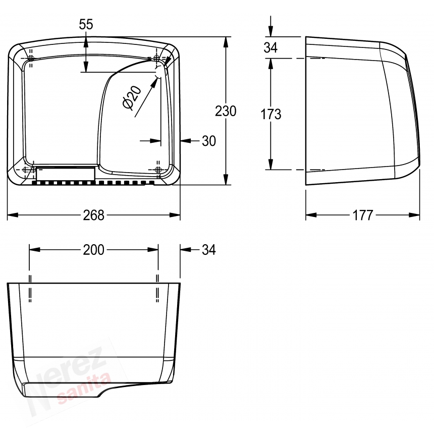 Vysoušeč rukou FRANKE KWC DRYERS ARTW410 