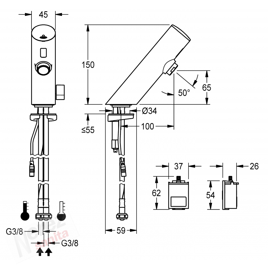 Elektronická stojánková baterie Franke KWC  F3EM1001