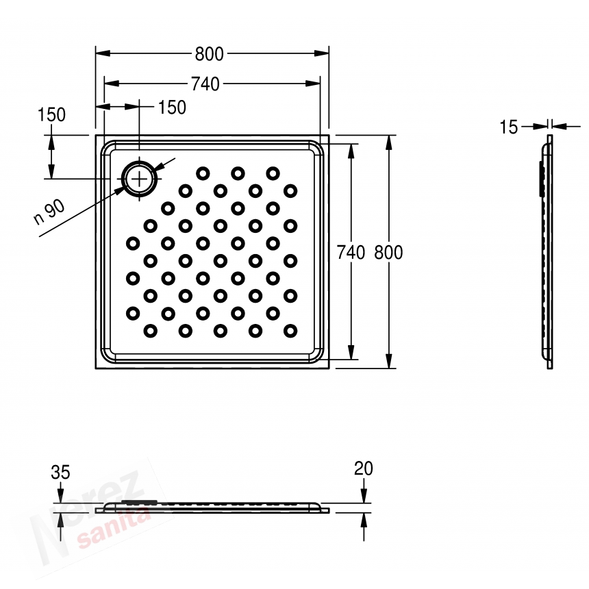 Nerez sprchova vana Franke KWC CMPX401