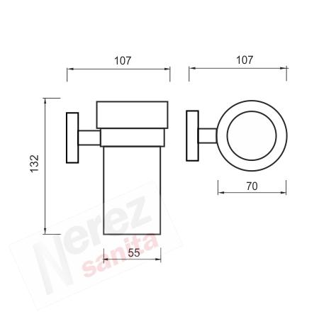 Držák na kartáčky, nerez UNM 13058W-10